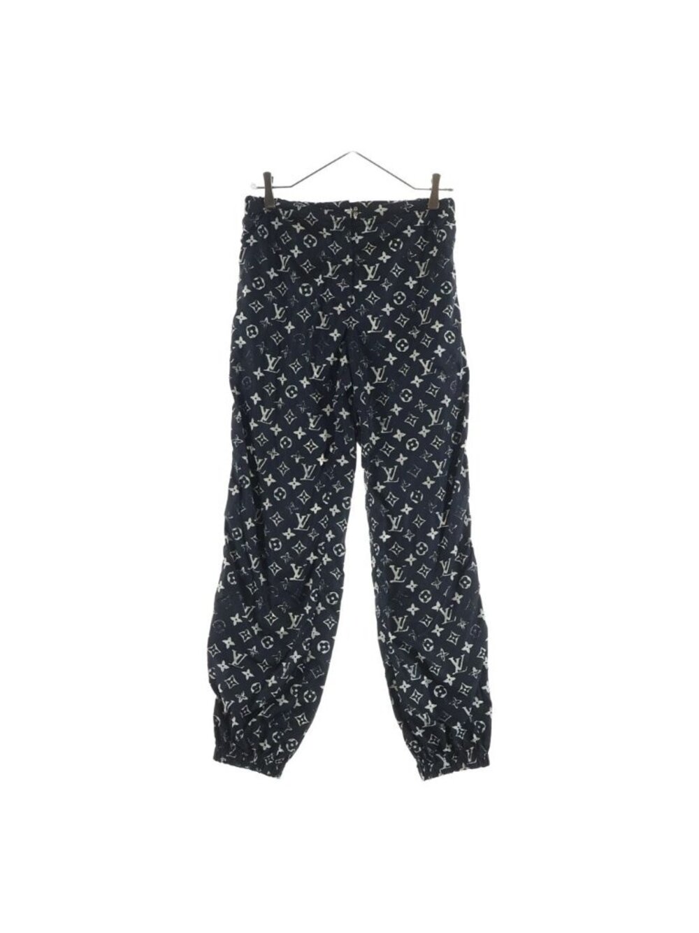 Louis Vuitton Monogram Stencil Effect Jogging Pants Nylon Black White